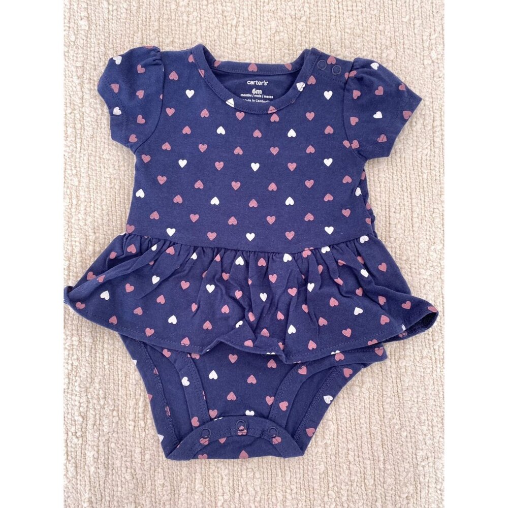 NWOT Carter's Navy Hearts Onesie